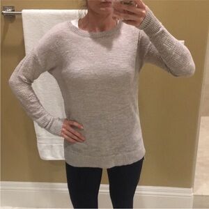 Caslon Women's Beige Caslon Sweater with Zipper Back